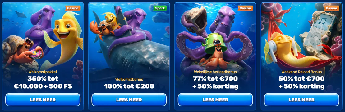 Welkomstbonus en speciale promoties bij Spinfin Casino